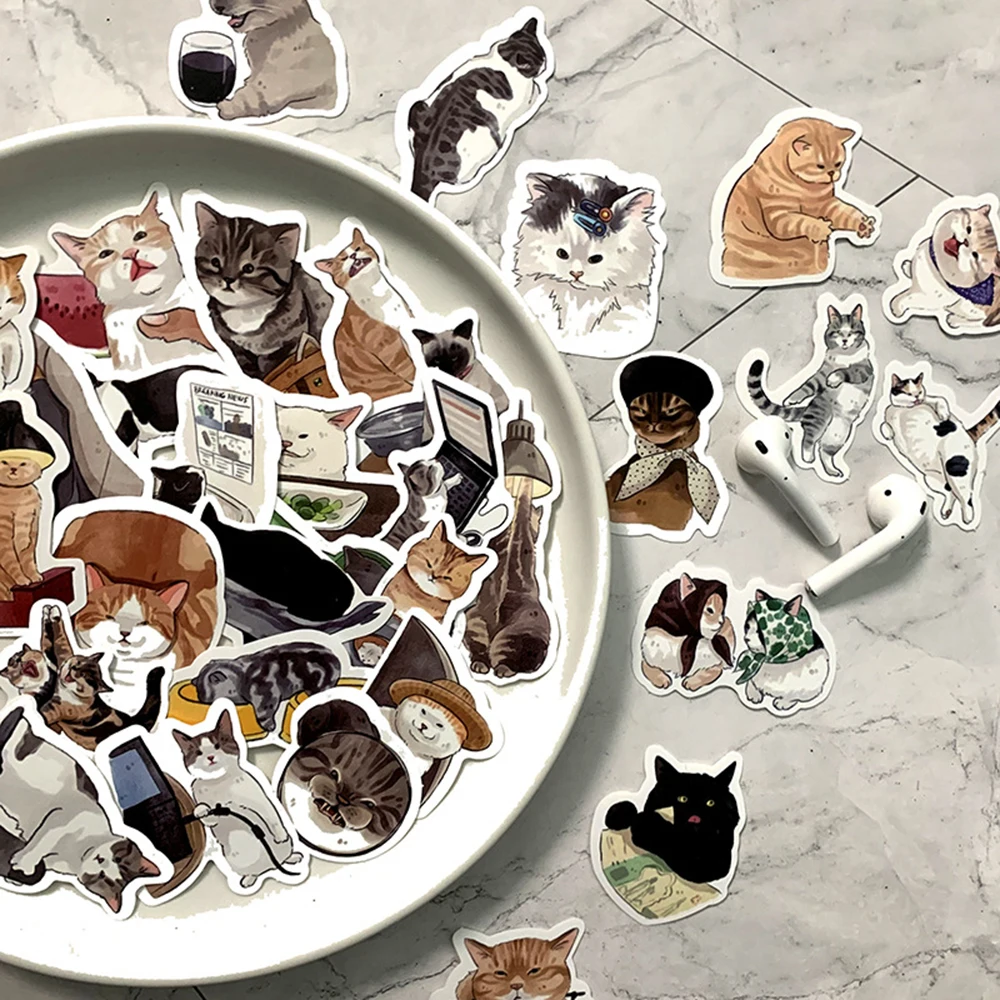 103054pcs cute cats animal graffiti stickers cartoon decals kids toy diy diary suitcase scrapbook phone laptop bike sticker free global shipping