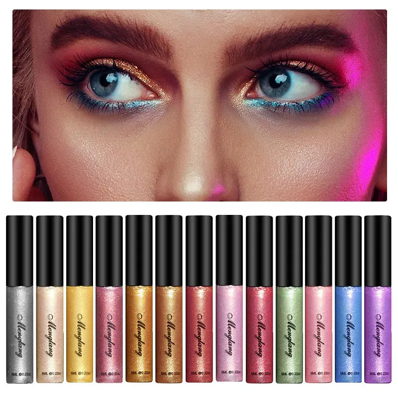 

1Pcs Liquid Eyeliner 13 Colors Sparkling High-Gloss Eyeliner Metallic Waterproof Long-Lasting Easy To Wear Natural Eye Makeup