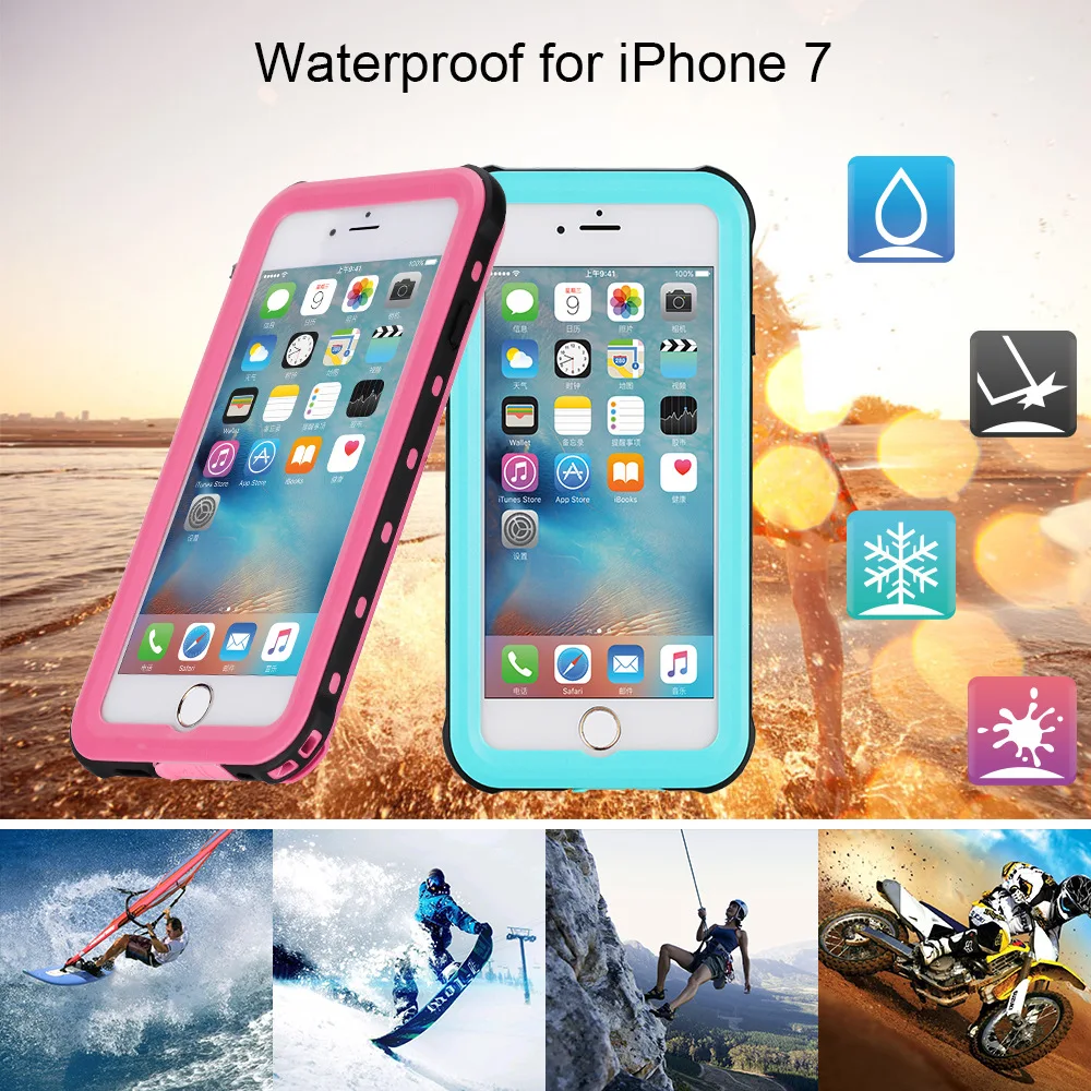

Водонепроницаемый Чехол IP68 для iPhone 7 8, противоударные Чехлы для плавания и дайвинга на открытом воздухе для iPhone 5S SE 6S 7P 8 Plus, чехол с полной за...