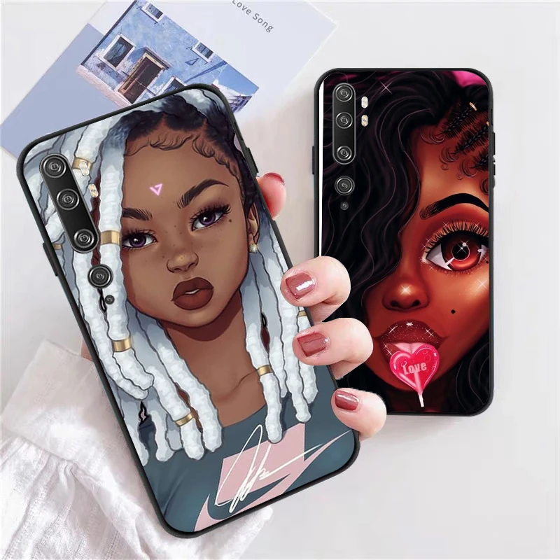 

Fashion Black Girls Phone Case For Xiaomi CC9 CC9e 10S 10 Pro Lite 11 11 Lite Pro Ultra Fashion Women Coque Carcasa Back Cover