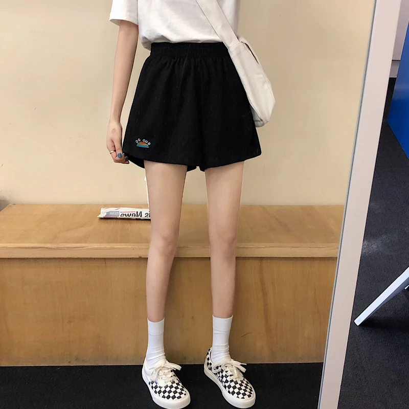 

Шорты женские с завышенной талией, свободные прямые повседневные приталенные, в гонконгском стиле, модная верхняя одежда, лето 2020