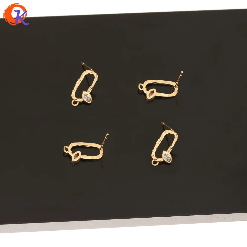 

Cordial Design 40Pcs 8*14MM Jewelry Accessories/Hand Made/Oval Shape/Genuine Gold Plating/Earring Findings/CZ Earrings Stud