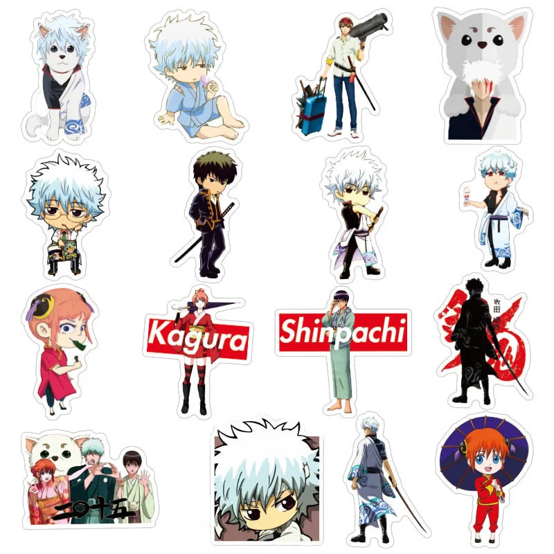 10/50pcs /pack Japan Anime Gintama Cartoon Stickers For Case Laptop Motorcycle Skateboard Luggage Children Toy Decal Sticker - купить по