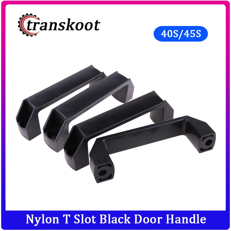 Черная дверная ручка с пластиковым нейлоновым Т образным пазом для алюминиевого