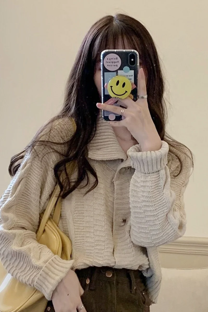 Unif Cardigan Short Sweater Coat Women's Spring 2021 New Net Red Loose Lazy Style Knitted Jum |