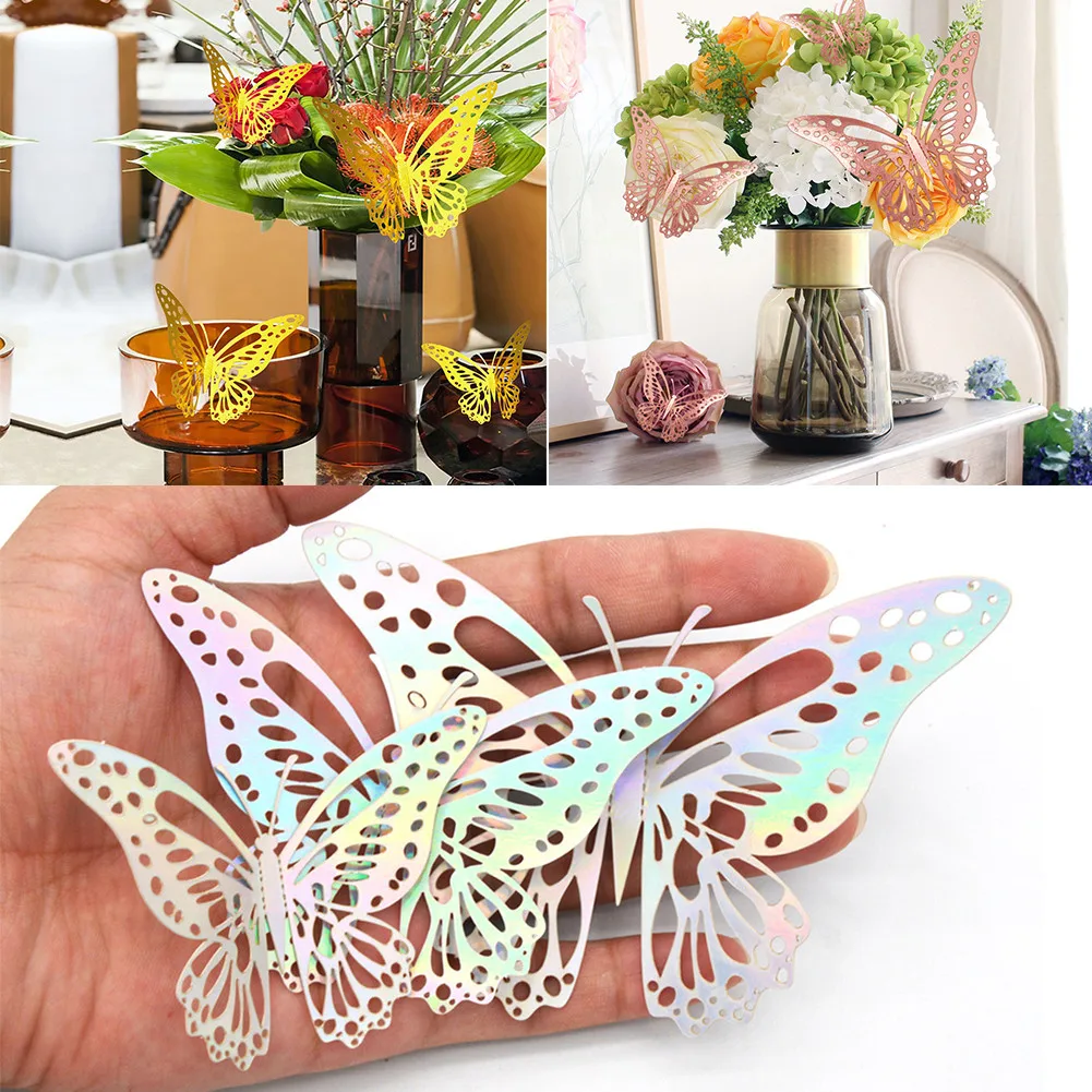 

12PCS 3D Butterfly Wall Stickers Removable Decal Wall Art Removable Wedding Decoration Kids Room DIY Decoration