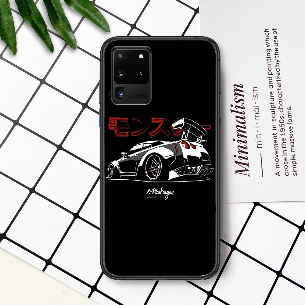 

Cool Sport Car GTR Phone Case For Samsung Galaxy Note S 8 9 10 20 Plus E Lite Uitra black Bumper Tpu Cover 3D Hoesjes Luxury