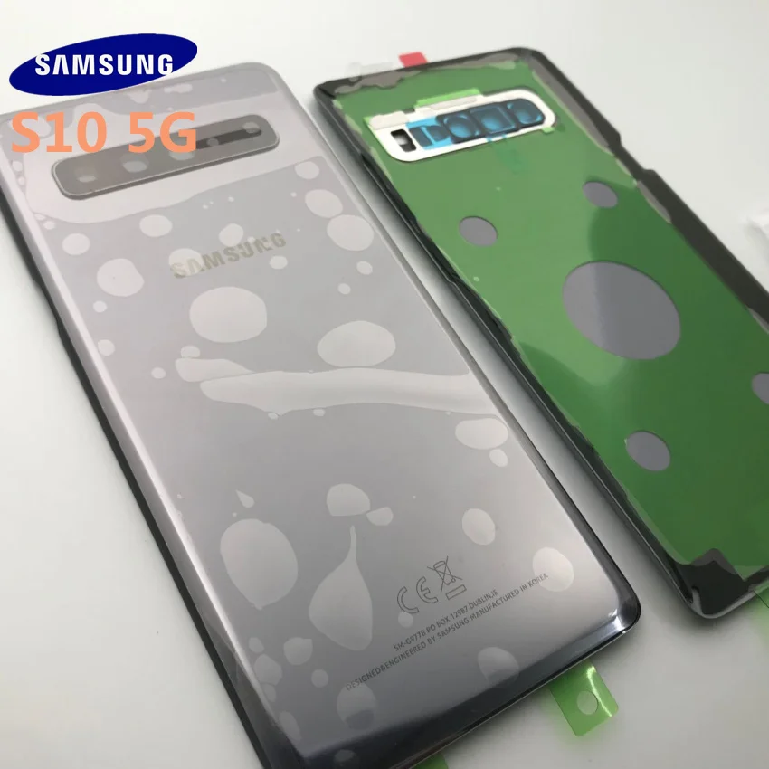 SAMSUNG Galaxy S10+ plus G977 G977F 5G версия Задняя стеклянная крышка батарейного отсека задняя дверь Корпус чехол Задняя стеклянная крышка