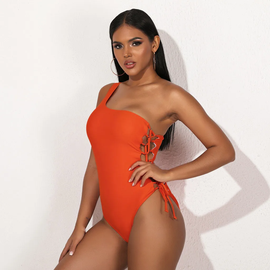 2020 сексуальные женские полосатые одноцветные с одним плечом мягкие пуш-ап 1 шт