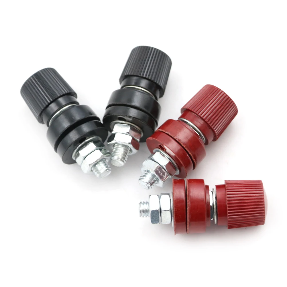 

4pcs/lot Terminal 6mm Screw M6 Power Supply Terminals Binding Post(2PCS Red + 2PCS Black)