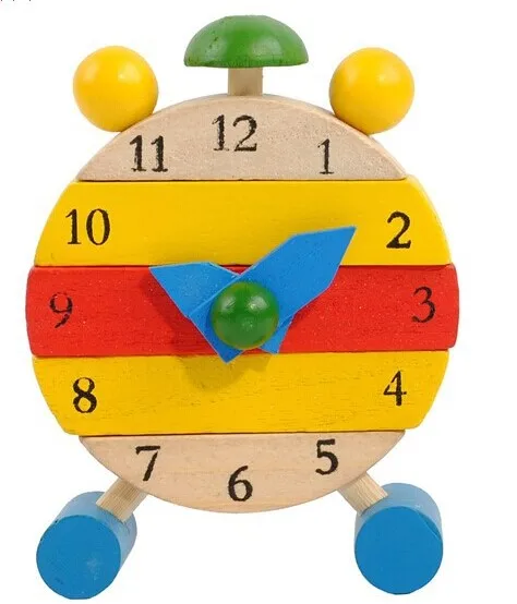 Деревянные часы ручной работы для детей Обучающие развивающие - Цена: 248,79 руб.