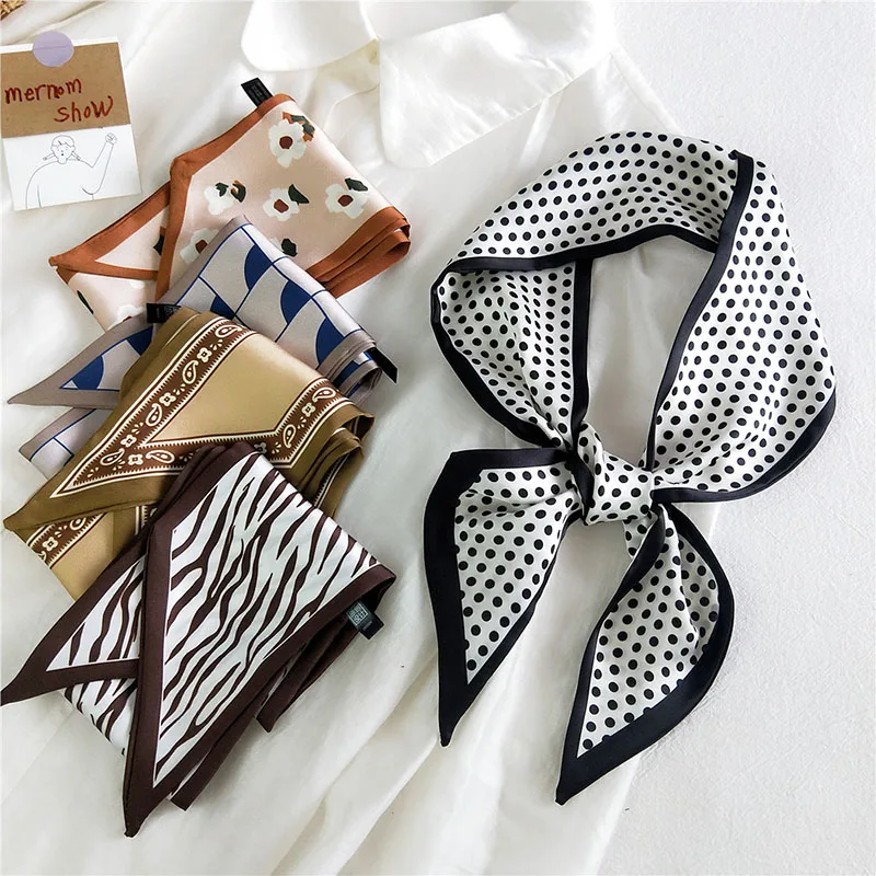 

Korea Multifunction Fashion Print Long Hiar Ribbon Hair Tie Scrunchies Head Scarf Narrow Long Scarf Headband Handle Bag Ribbons