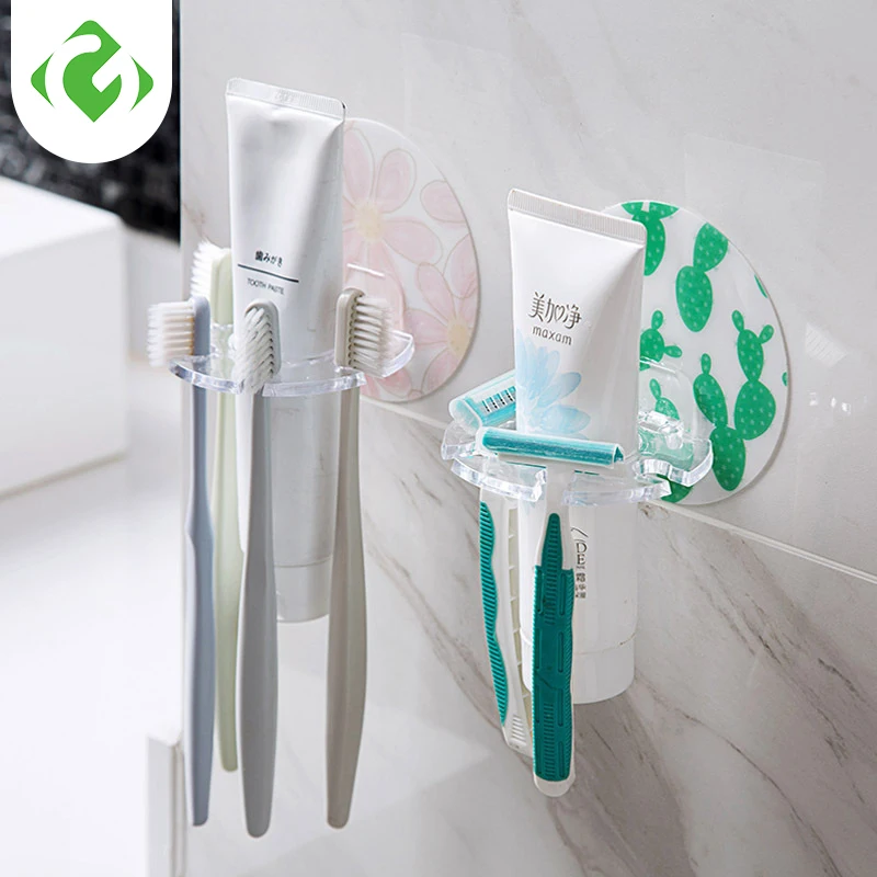 

1PC Plastic Toothbrush Holder Toothpaste Storage Rack Shaver Tooth Brush Dispenser Bathroom Organizer Accessories Tools GUANYAO