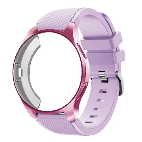 lilac 24 Ремешок+ чехол для samsung gear S3 Frontier ремешок для Galaxy watch 46 мм 42 м 22 мм ремешок для часов Универсальный защитный ремешок аксессуары для часов 20 - Цвет ремешка: lilac 24