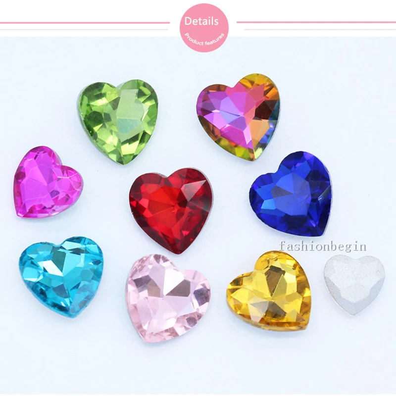 Все размеры в форме сердца с острым носком Необычные камни стразы из хрусталя
