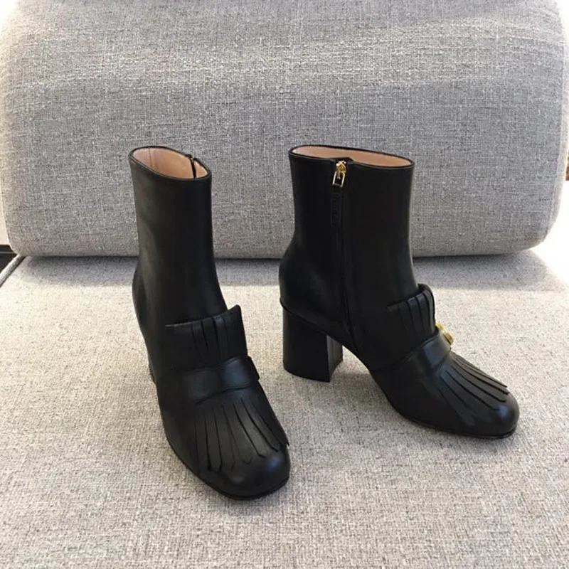 

Prowow Square Toe Luxury Boots Autumn Brand Design Women Shoes High Heels Platform Ankle Female Boots Zapatos Mujer