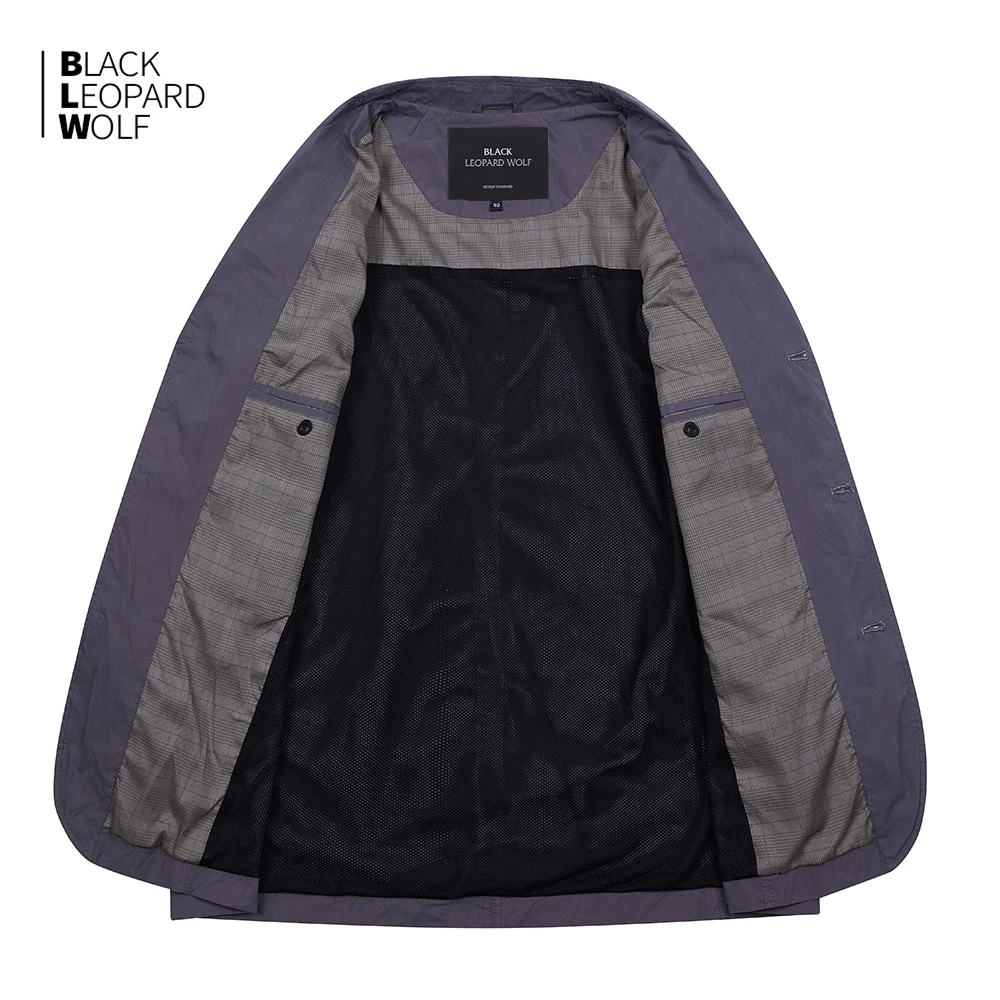 Blackleopardwolf 2020 Весна и лето новый пиджак для мужчин темно-серый Мужская одежда