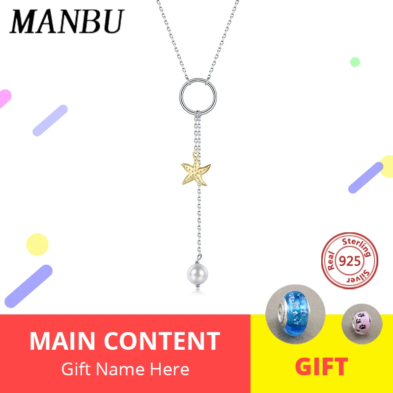 Женское длинное ожерелье бохо из стерлингового серебра 925 пробы с жемчугом