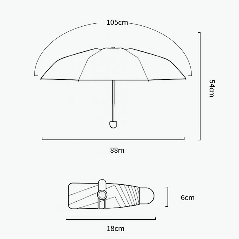 

Mini Women's Umbrella Light Five-folding Sun Rain Portable Pocket Anti-UV Umbrella Women Sunshade Sunscreen Umbrellas moschino
