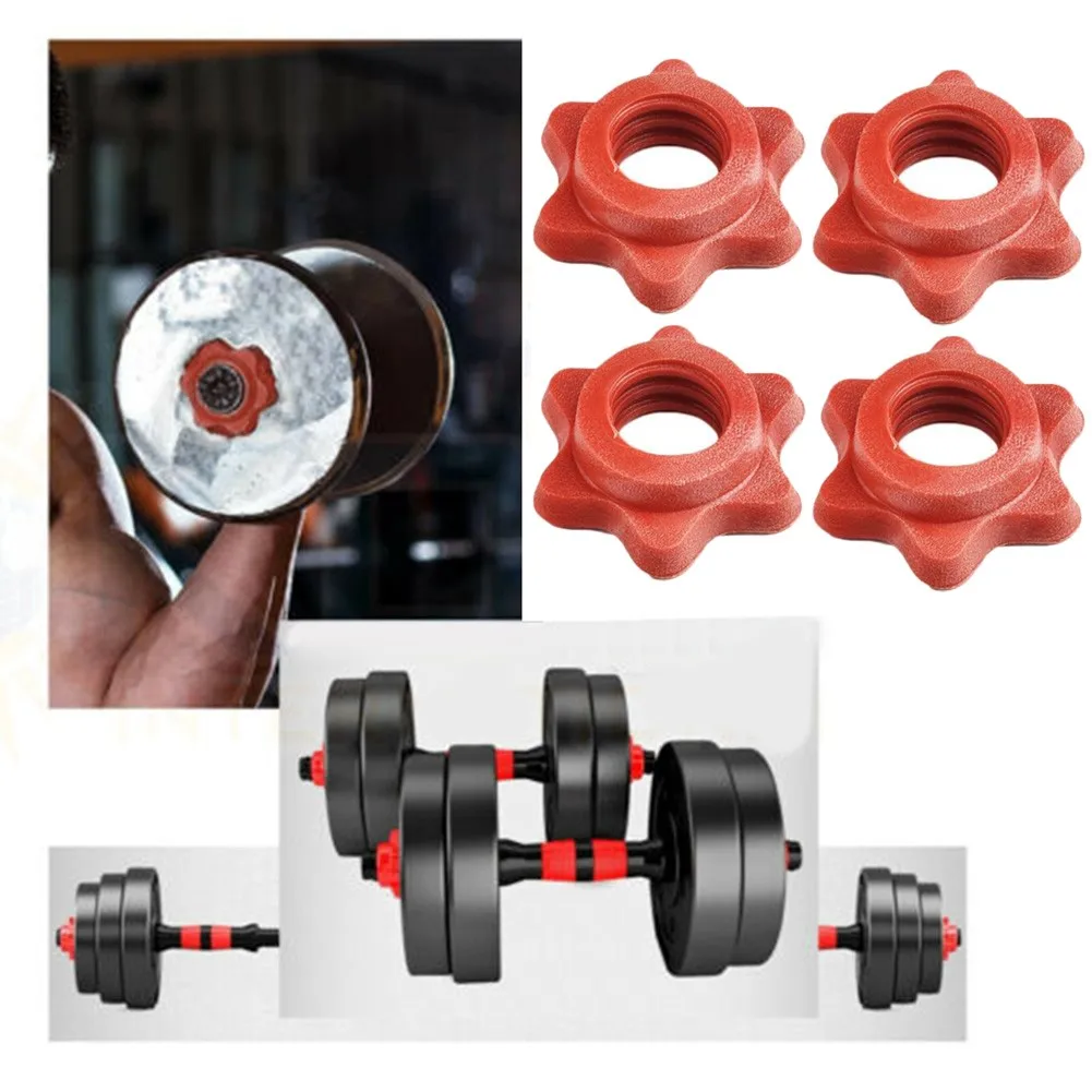 

4pcs 25mm Dumbbell Hex Lock Nut Weight Check Nut Barbell Bar Clips Spin Lock Screw Dumbbell Spinlock Collars Fitness Supplies