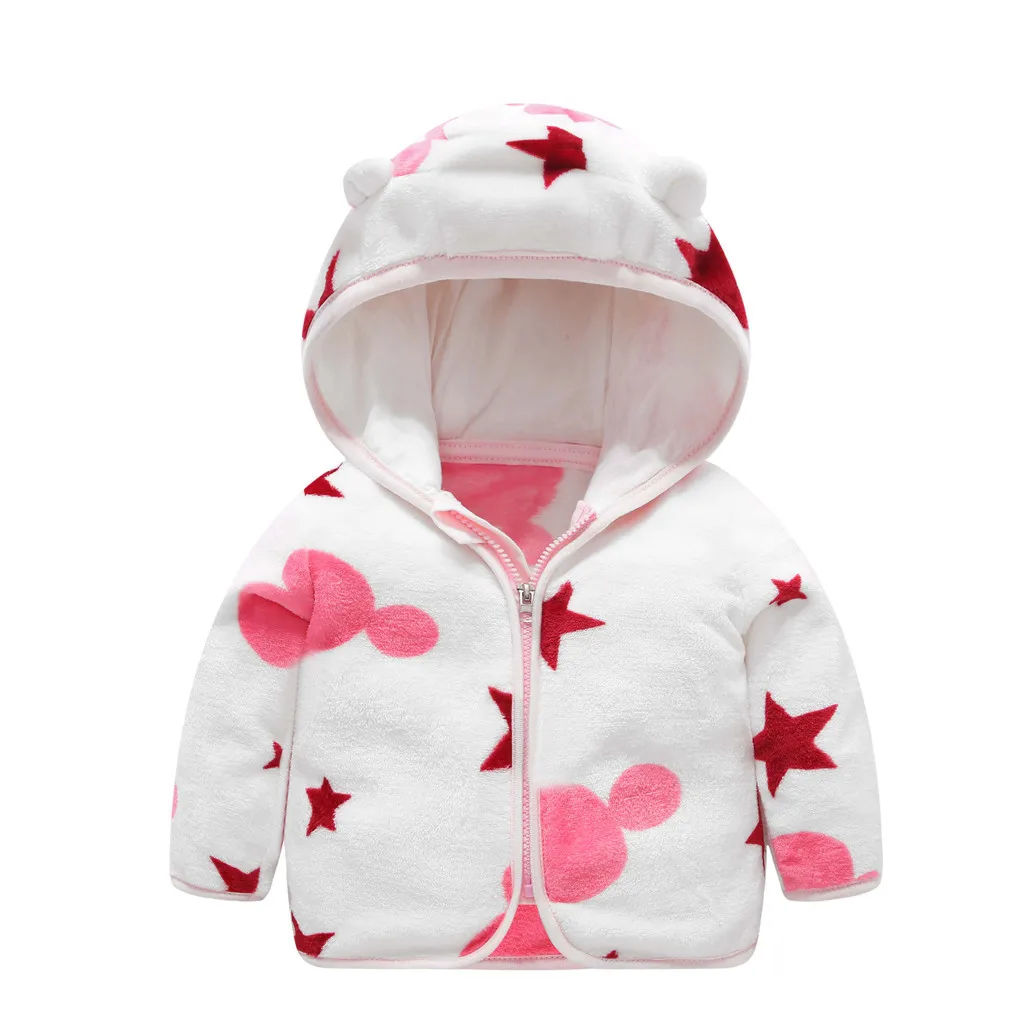 White Детская одежда для малышей зимняя одежда для маленьких девочек г. Осеннее плотное пальто с капюшоном и длинными рукавами с милыми ушками на молнии для мальчиков теплая верхняя одежда - Цвет: White