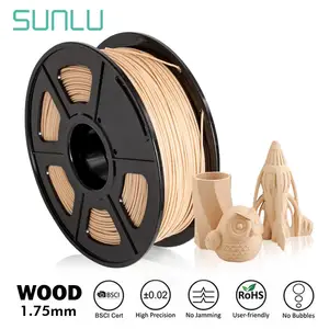 Нить SUNLU Wood PLA для 3D-принтера, нить из натурального дерева 1,75 мм 1 кг (2.2LBS), погрешность измерения +-0,02 мм