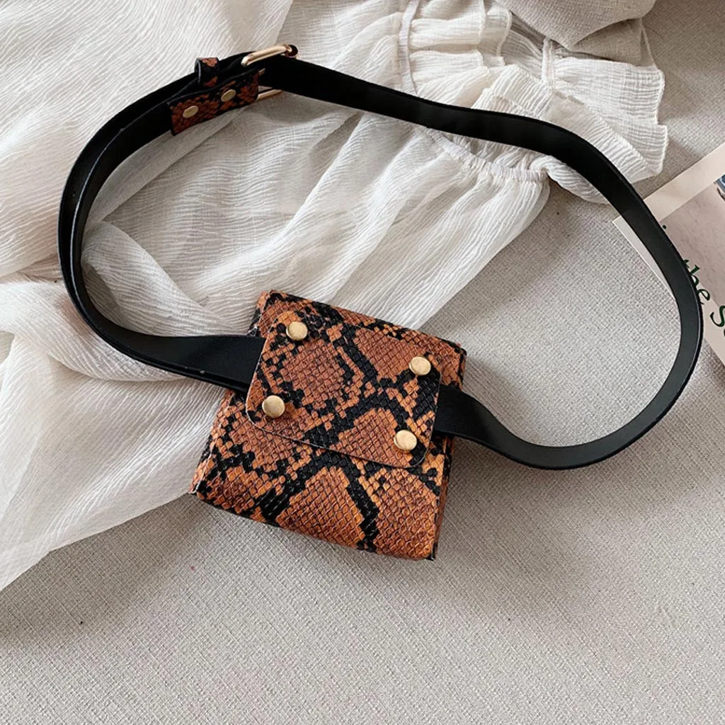 Женская поясная сумка нагрудная сумка-мессенджер Спортивная простая змеиная с