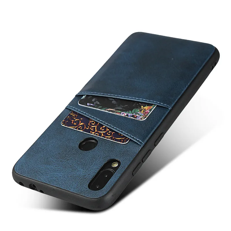 PDGB слот для карт силиконовый чехол для Xiaomi mi 9 8 Lite A2 Red mi 6 6A K20 Pro Note 7 Global винтажный кожаный чехол прочный Чехол - Цвет: Blue
