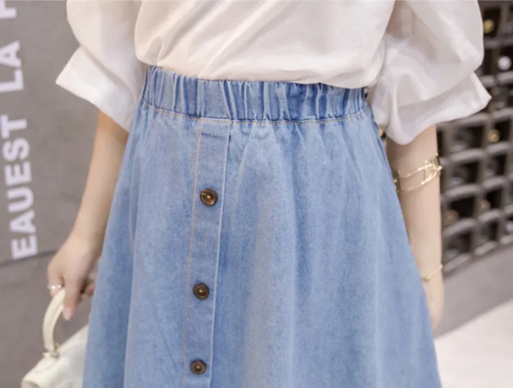 VERHELLEN женская джинсовая юбка с эластичным поясом весна 2020 А силуэта высокой