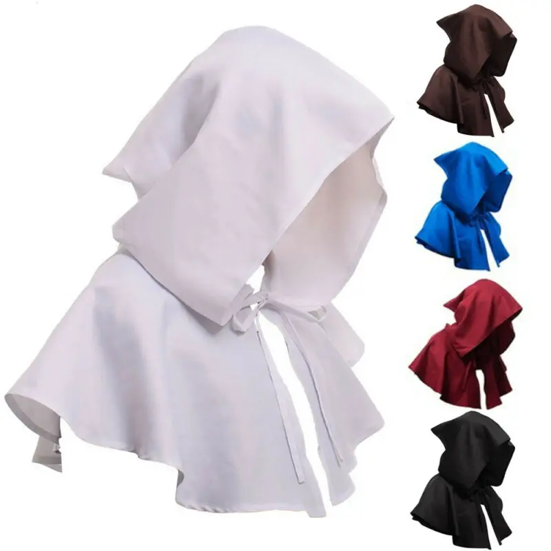 Короткая накидка с капюшоном для Хэллоуина средневековая колдуна костюм