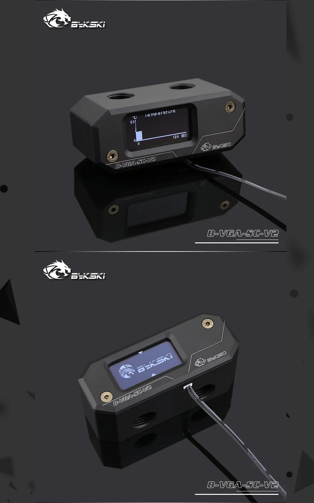Bykski B-VGA-SC-V2, Bykski's GPU Блок мост цифровой дисплей термометр Замена модули, для Bykski's GPU блоки