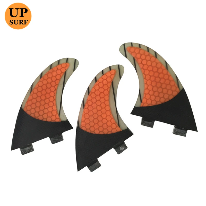 Плавники для серфинга двойные вкладки плавник оранжевые плавники M Honeycomb Carbon