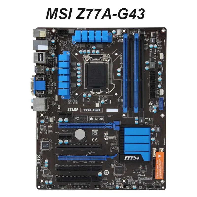 Для MSI Z77A G43 материнская плата LGA 1155 Intel Z77 DDR3 32 Гб HDMI USB 3 0 SATA3 блок питания ATX Intel® для