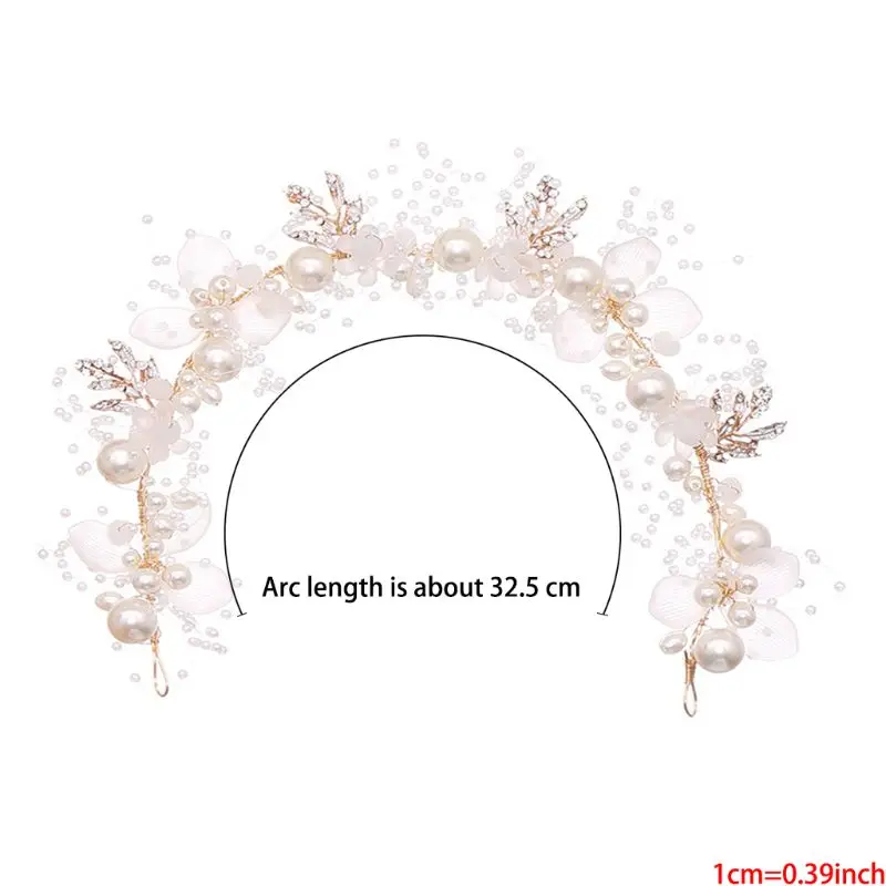 

Flower Leaf pearl Hair Hoop Headband Hairband for Women Girls Bezel Hair Band Hair Accessories