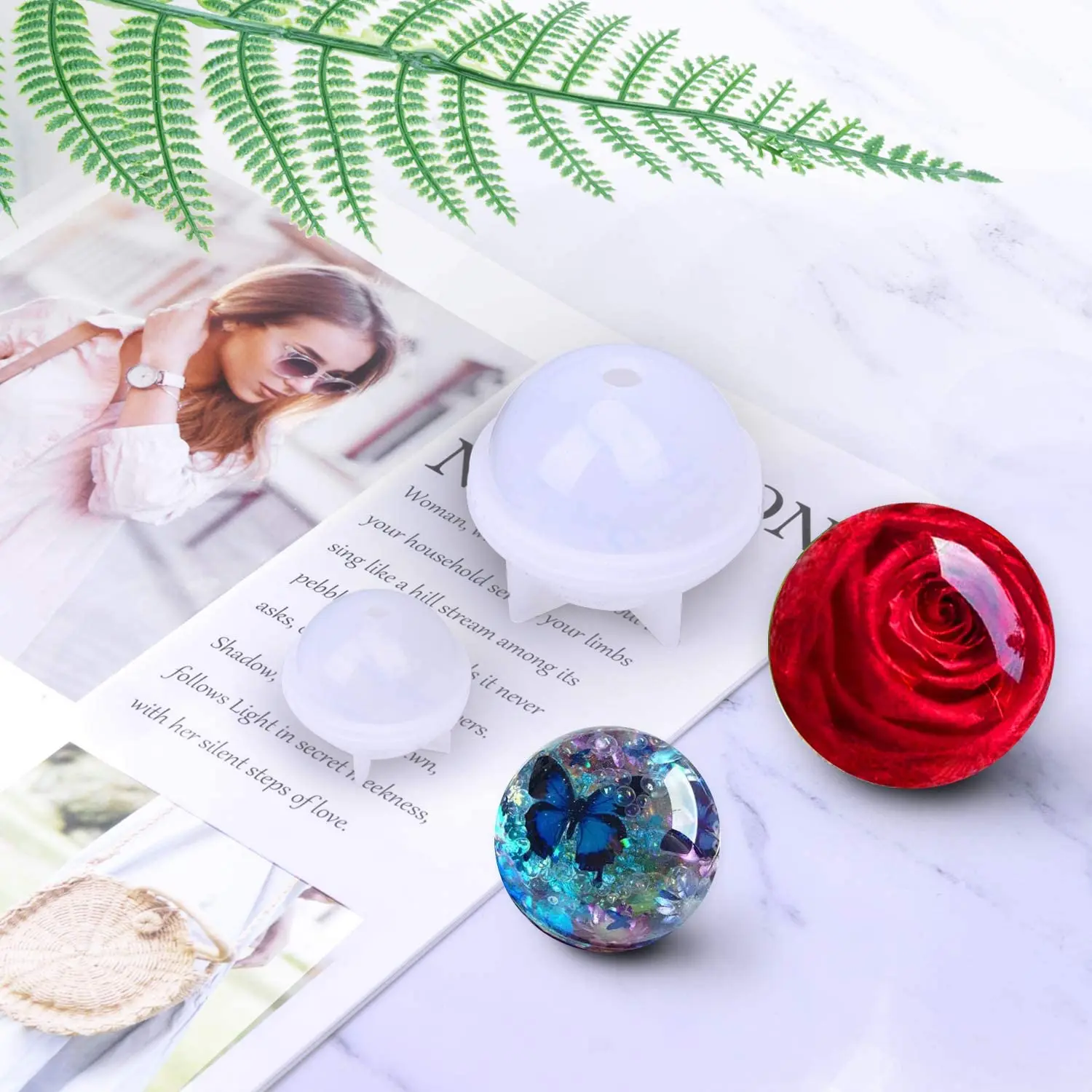 Силиконовые формы для эпоксидной смолы литья искусство включает круг шар