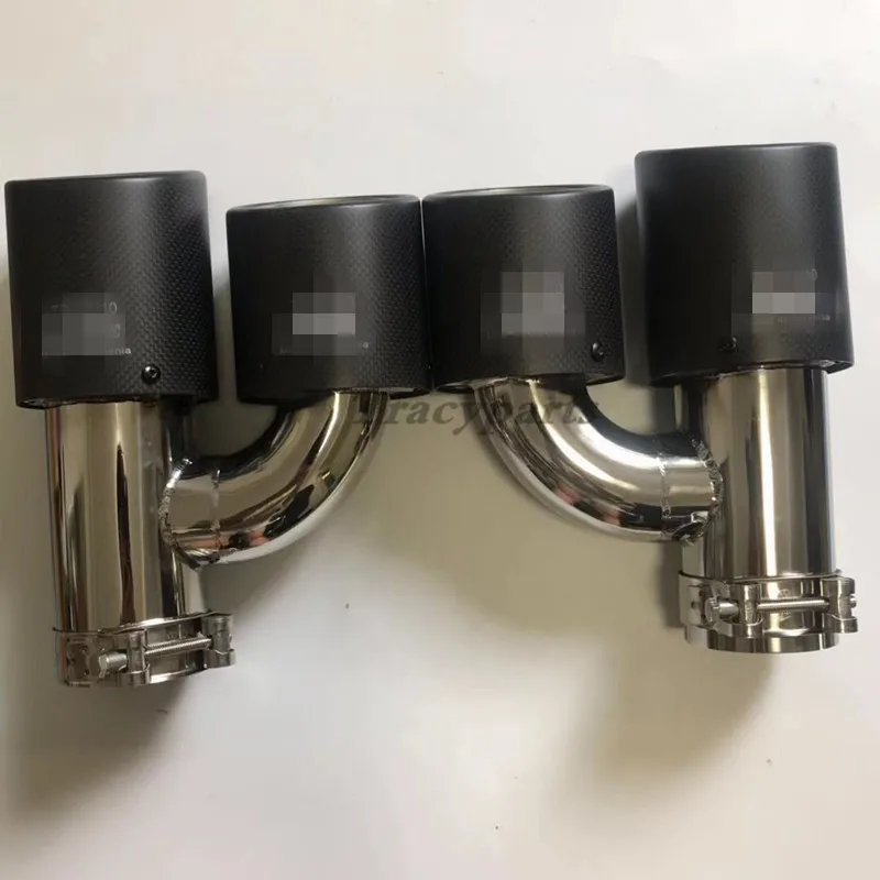 2 шт. левый + правый автомобиль двойной Akrapovic 76 мм в 89 из универсальной нержавеющей