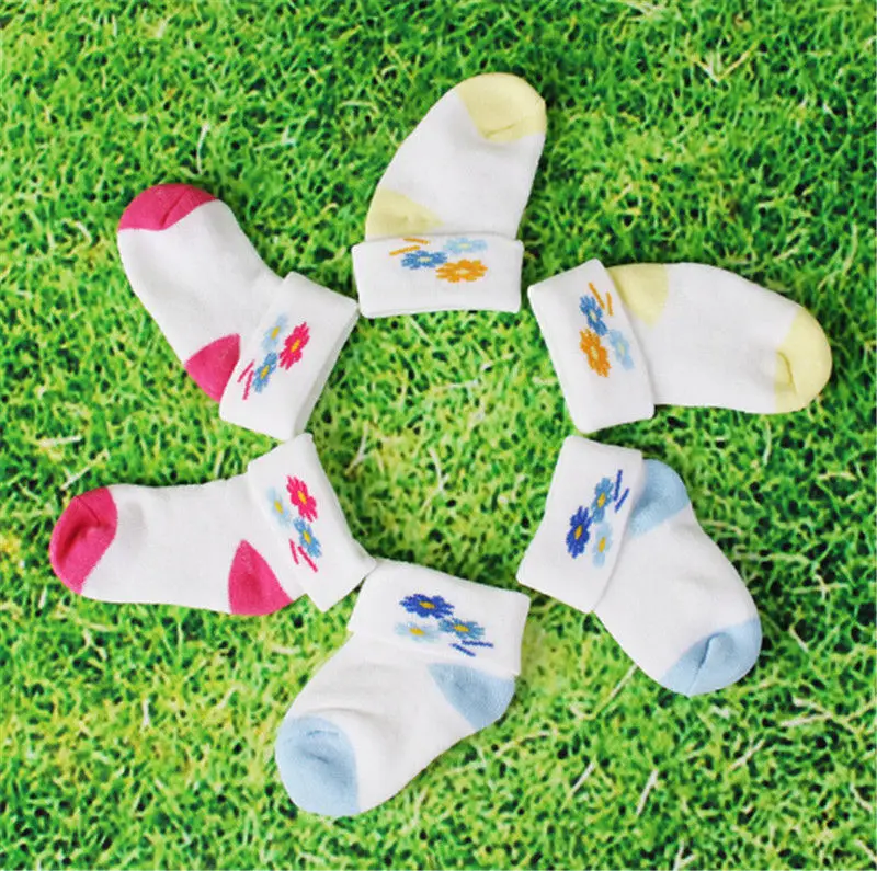 Brand New Fashion 3 Pairs Baby Boy Girl Cotton Floral Socks Toddler Kids Soft Sock Popular for 0-1 Years | Детская одежда и обувь