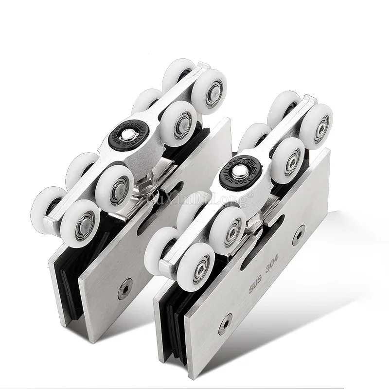 1 комплект Нержавеющая сталь раздвижные Стекло двери шкив висит колёса для