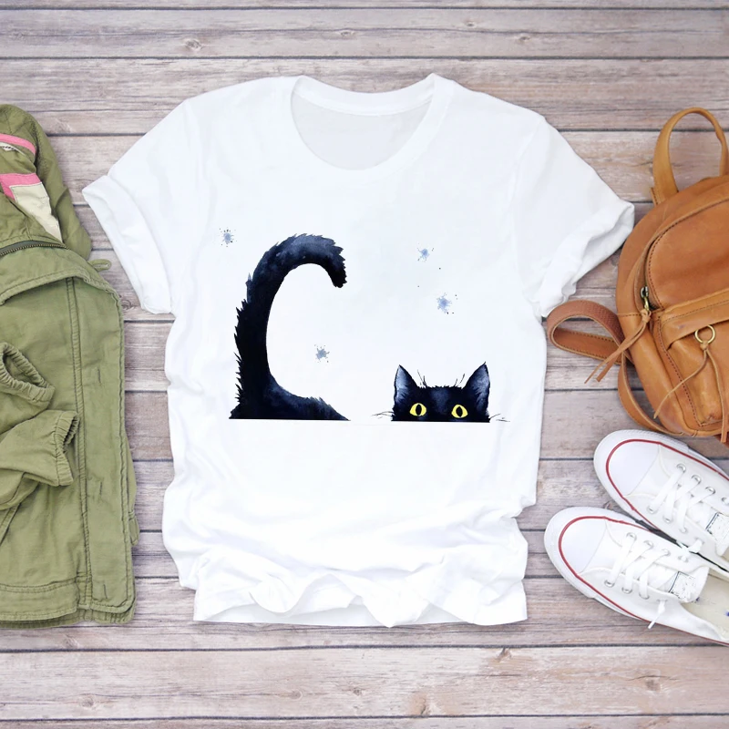 

Women Fox Printing Cartoon Summer Autumn Fashion 90s Ladies Print Lady T-shirts Top Womens Stylish T Shirt Ladies Tee T-Shirt