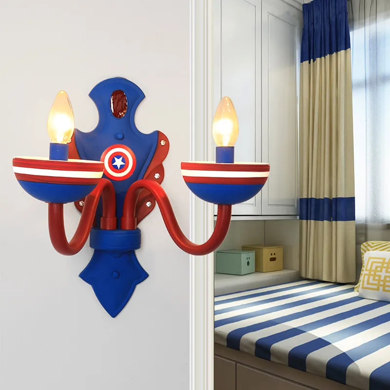 

Captain America Light For Kids Room Led Wall Lights Sconce Boy Room Bedroom Wall Lamp For Living Room Kids Bedside Wall Lamp