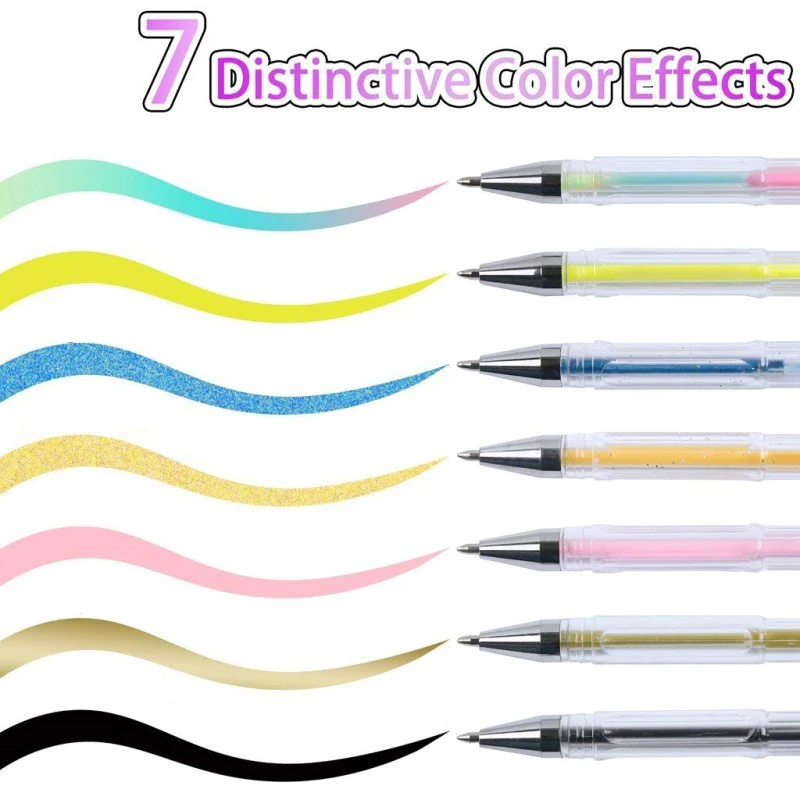 

Newly 48/100 Colors Marker Pen for Highlight Colored Gel Pens Children Drawing and Coloring Pen Fluorescent Metallic Glitter FIF