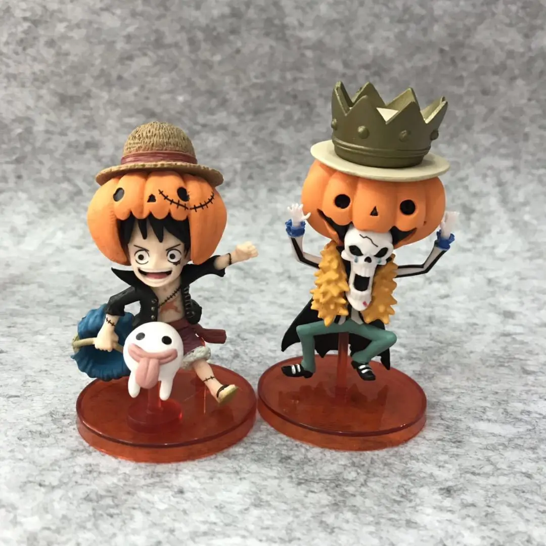 9 шт./компл. Аниме one piece WFC Хэллоуин Луффи Санджи Чоппер Нами Тыква Clollectible Фигурки