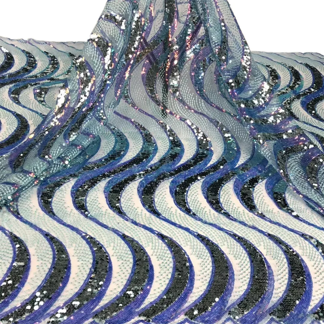 

African Lace Fabric With Sequins Embroidery 2021 High Quality French Tulle Net Lace Material For Nigeria Wedding Party 5Yards