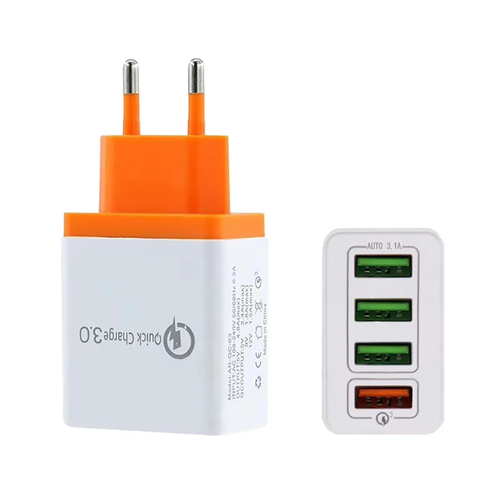 4 порта Быстрая быстрая зарядка QC 3,0 USB концентратор настенное зарядное устройство адаптер питания ЕС/США электрическая розетка зарядное устройство для телефона s#829