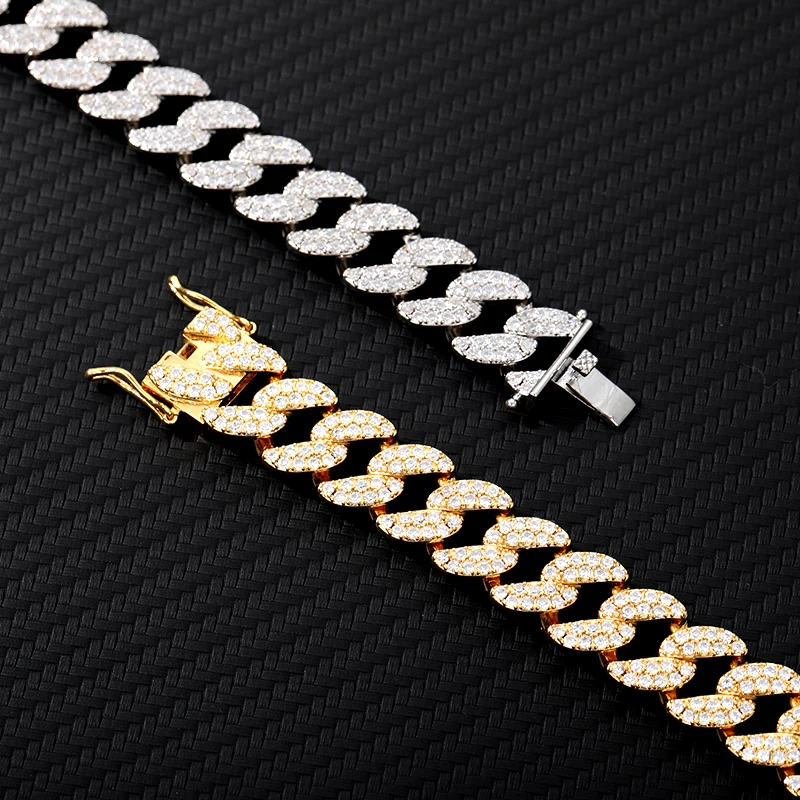 

2020 New Accessories Bling Iced Out Cuban link Chain Gold Zircon Miami Link Homme For Male's Hip Hop Bracelets Jewelry wholesale