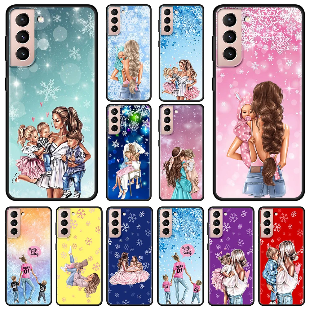 

Super Mama Mum Of Three Snowy For Samsung S20 S21 FE S20 S21 Ultra S20 S21 S10 S9 S8 Plus S10 Lite S10e S7 Edge Case Christmas