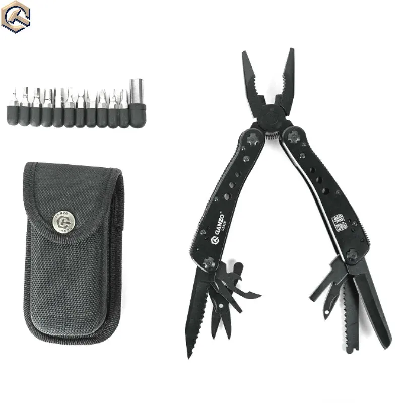 Plier with box Ganzo G202B многофункциональные ножевые плоскогубцы, плоскогубцы с иглой, инструмент для повседневного использования, многофункциональные складные плоскогубцы, отвертка, биты, мини-ножницы, Мультитулы - Цвет: Plier with box