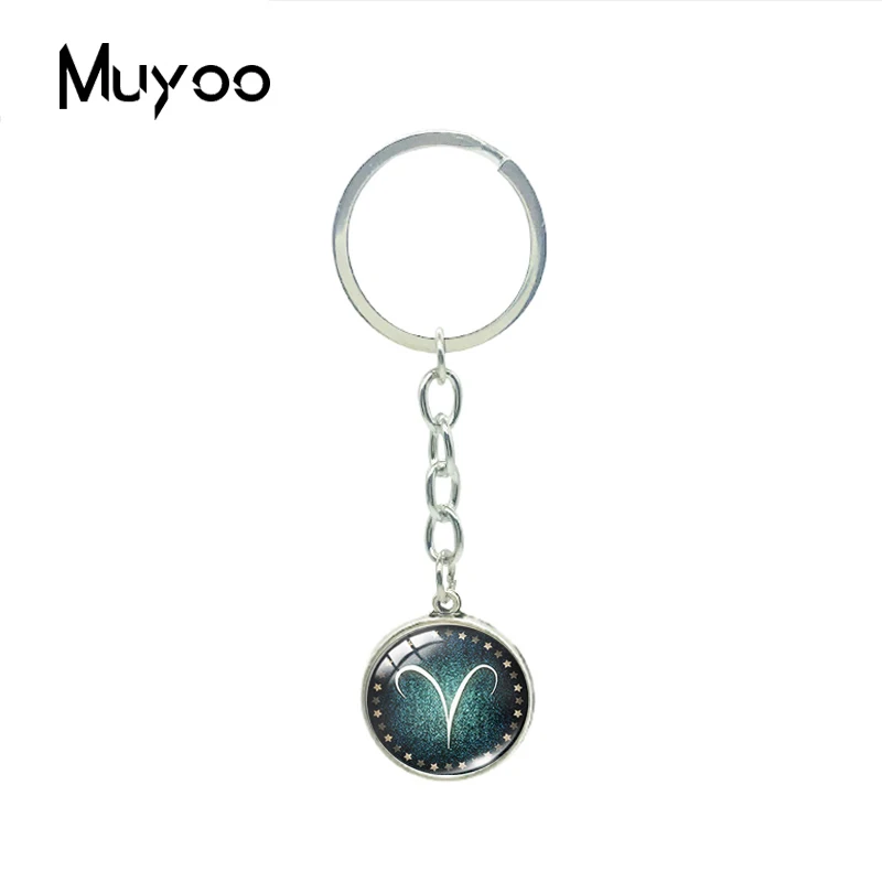 Модные ювелирные изделия 12 знаков зодиака Луна Двусторонняя подвески брелоки