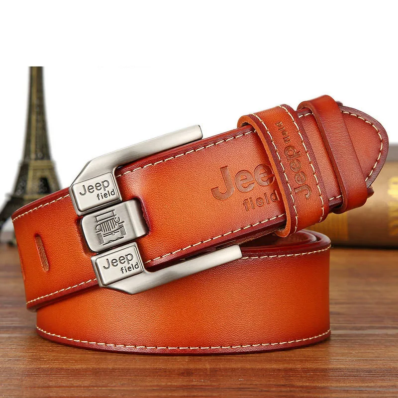 

For Men Designer Best Quality 100% Upper Genuine Leather Alloy Pin Buckle Fashion Business Belts Vintage Style Gift Waist Belt