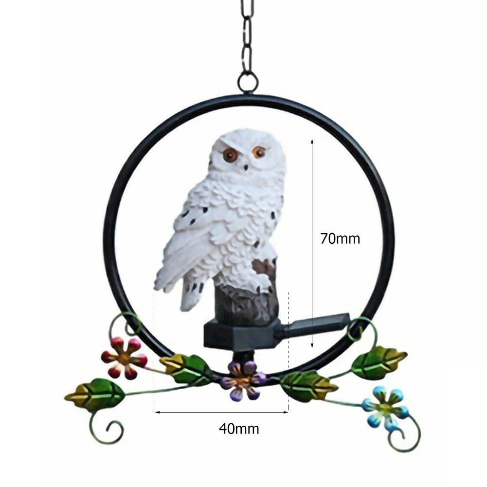 

Garden Decoration Outdoor Waterproof Solar Powered LED Hook Hanging Light Resin Owl Shaped Sculptures Landscape Lights For Yard